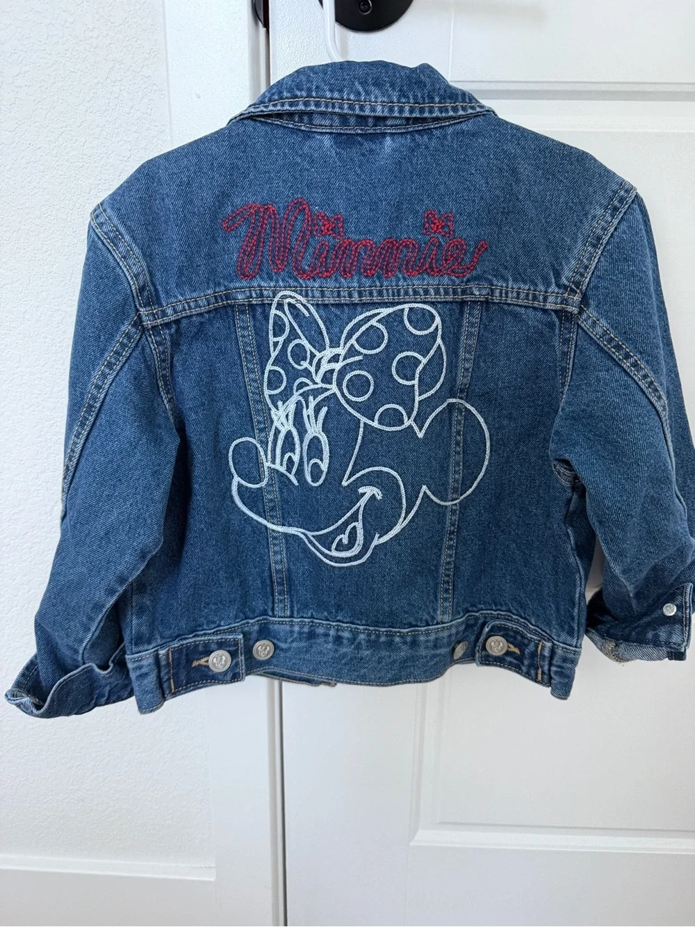 Old Navy x Disney girl Minnie Mouse denim jacket XS (5) NEW